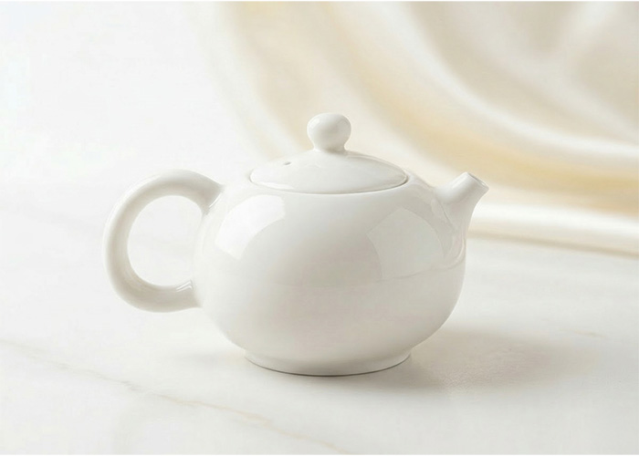 茶具推薦｜茶境白瓷西施壺｜簡約圓潤陶瓷茶壺｜入門日常品茶器具、母親節商品