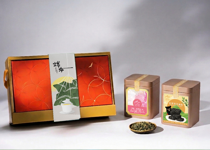 端午公益禮盒｜鴻福韻展-信實小茶組｜馬年禮盒｜企業客製、ESG永續公益好禮｜紅茶＋芝麻糕組合