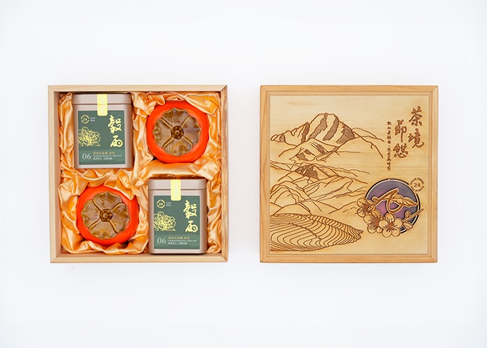 茶境節憩款好柿源源茶禮木盒上蓋